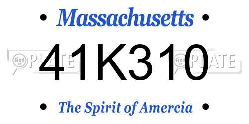 41K310 Massachusetts License Plate