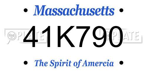 41K790 Massachusetts License Plate
