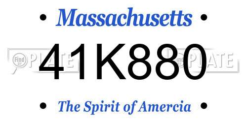 41K880 Massachusetts License Plate