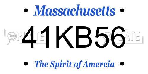 41KB56 Massachusetts License Plate