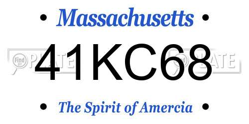41KC68 Massachusetts License Plate