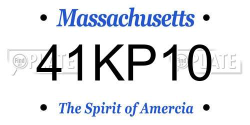 41KP10 Massachusetts License Plate