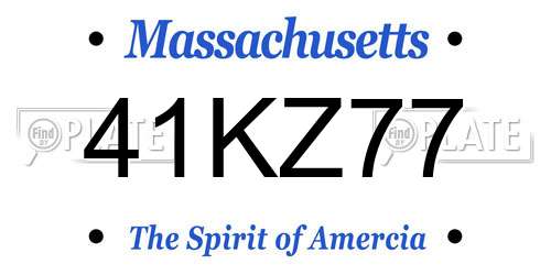 41KZ77 Massachusetts License Plate