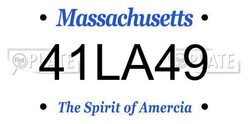 41LA49 Massachusetts License Plate