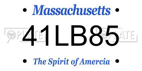 41LB85 Massachusetts License Plate