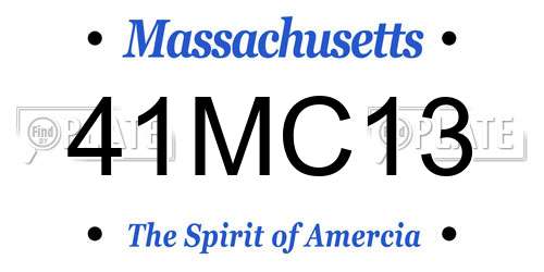 41MC13 Massachusetts License Plate