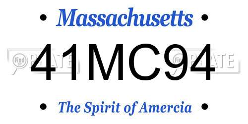 41MC94 Massachusetts License Plate