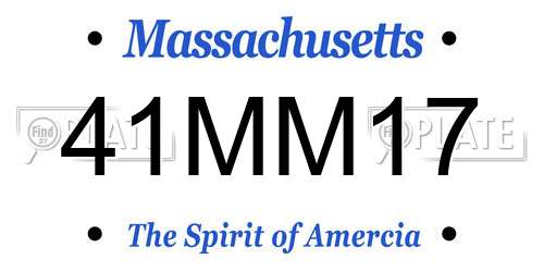 41MM17 Massachusetts License Plate