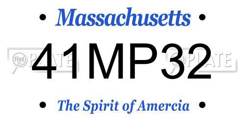 41MP32 Massachusetts License Plate