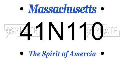 41N110 Massachusetts License Plate
