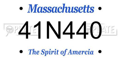 41N440 Massachusetts License Plate