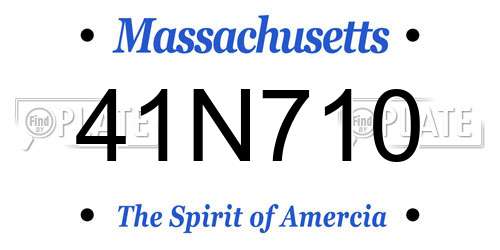 41N710 Massachusetts License Plate
