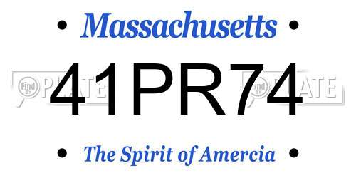 41PR74 Massachusetts License Plate