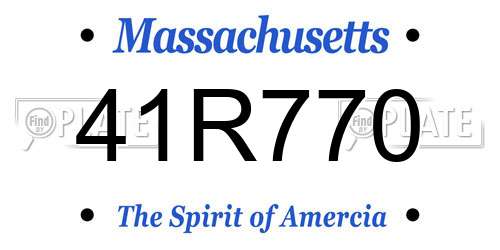 41R770 Massachusetts License Plate