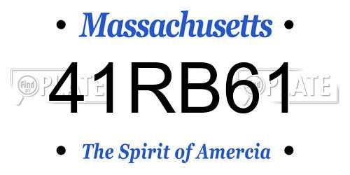 41RB61 Massachusetts License Plate
