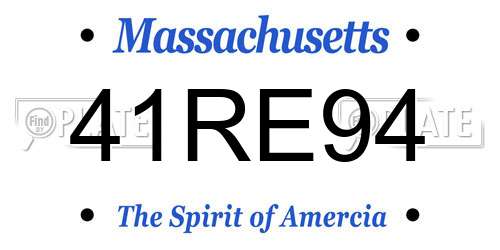 41RE94 Massachusetts License Plate