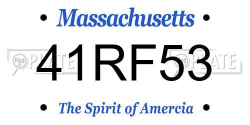 41RF53 Massachusetts License Plate
