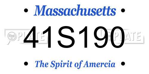 41S190 Massachusetts License Plate