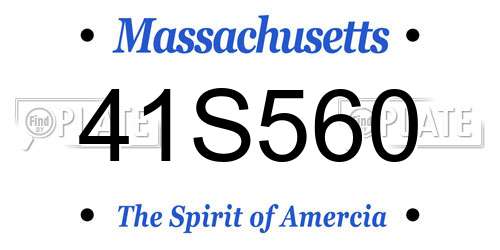 41S560 Massachusetts License Plate