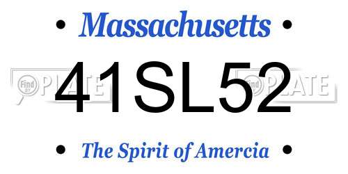 41SL52 Massachusetts License Plate