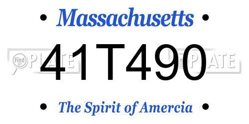 41T490 Massachusetts License Plate