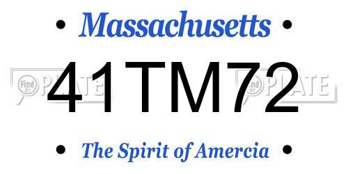 41TM72 Massachusetts License Plate