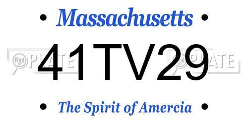 41TV29 Massachusetts License Plate