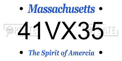 41VX35 Massachusetts License Plate