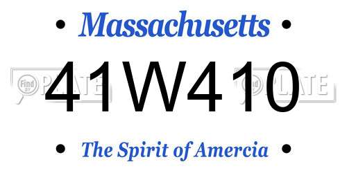 41W410 Massachusetts License Plate