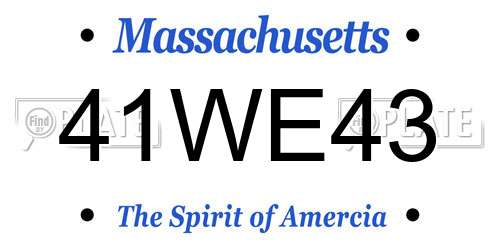 41WE43 Massachusetts License Plate