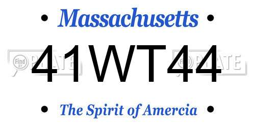 41WT44 Massachusetts License Plate