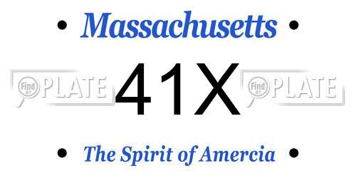 41X Massachusetts License Plate