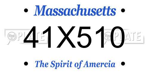 41X510 Massachusetts License Plate