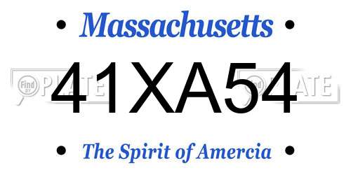 41XA54 Massachusetts License Plate