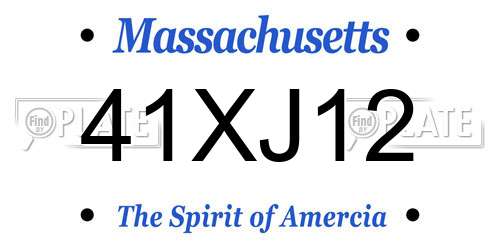 41XJ12 Massachusetts License Plate
