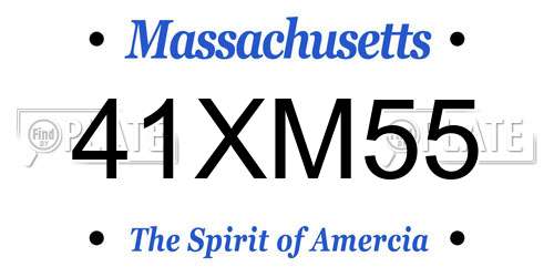 41XM55 Massachusetts License Plate