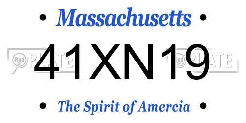 41XN19 Massachusetts License Plate
