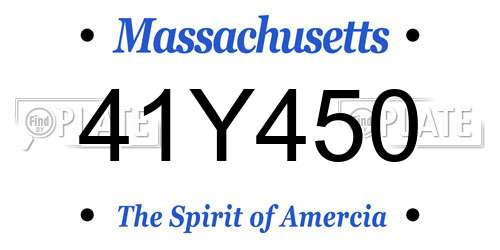 41Y450 Massachusetts License Plate