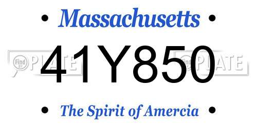 41Y850 Massachusetts License Plate