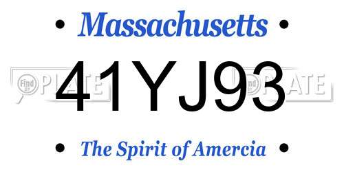 41YJ93 Massachusetts License Plate