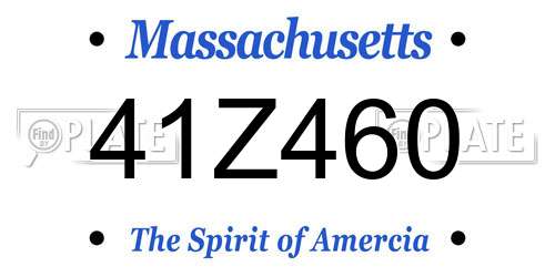 41Z460 Massachusetts License Plate