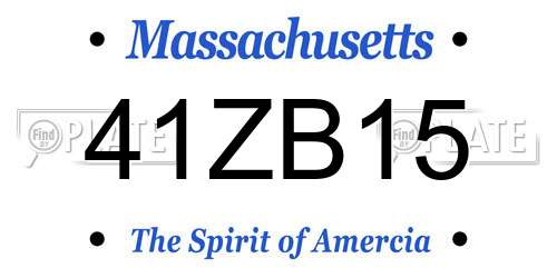 41ZB15 Massachusetts License Plate