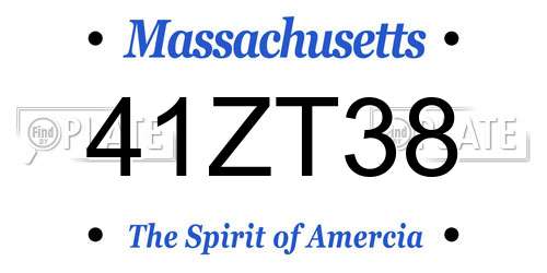 41ZT38 Massachusetts License Plate