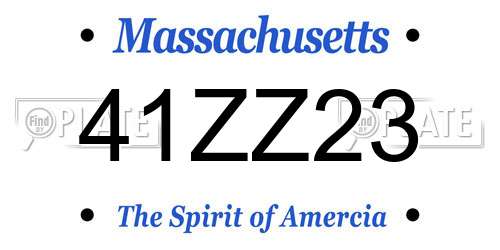 41ZZ23 Massachusetts License Plate