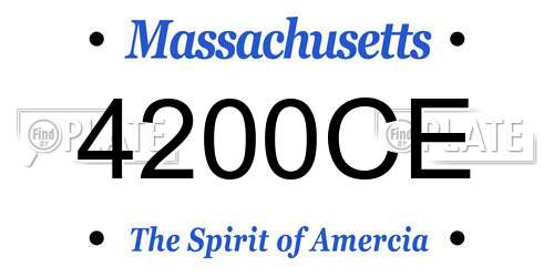 4200CE Massachusetts License Plate