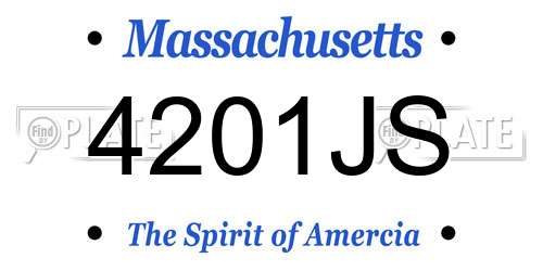 4201JS Massachusetts License Plate