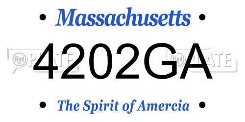 4202GA Massachusetts License Plate
