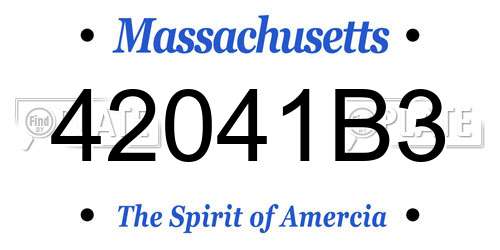 42041B3 Massachusetts License Plate