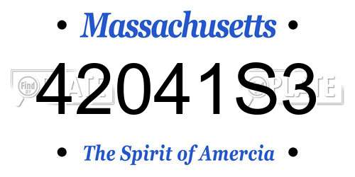 42041S3 Massachusetts License Plate