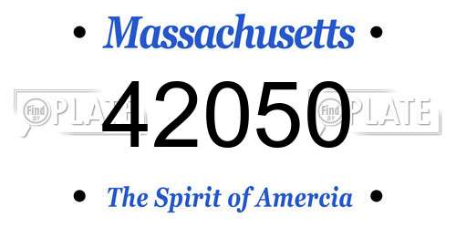 42050 Massachusetts License Plate